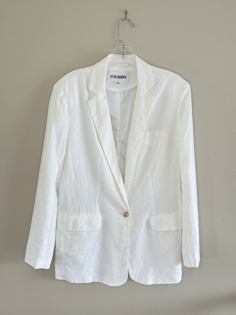 Steve Madden White Linen Blend Blazer Jacket - NWOT - Picture 2 of 11